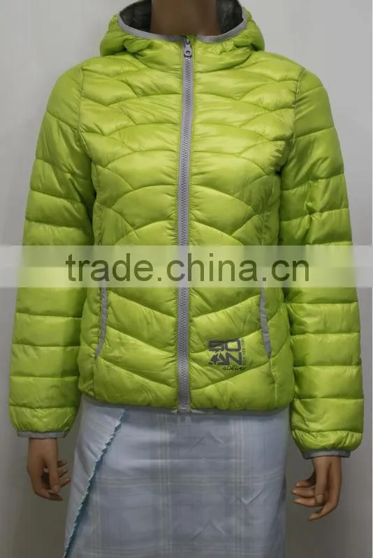 2014 Winter Padded Jacket Women Garment Hood Collar Long-Sleeve Bright Cyan Down Jacket