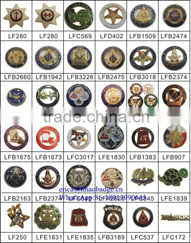 2016 New promotional item metal Masonic keyring cheap masonic key chains, gold masonic keyholder