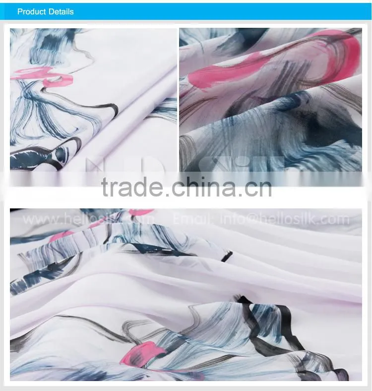 2015 newest style Hellosilk custom print chiffon