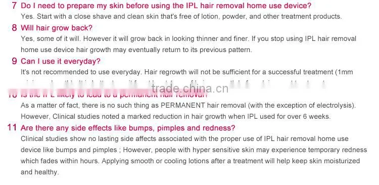 DEESS Home use IPL permanent hair removal device with 300000shots lamp life