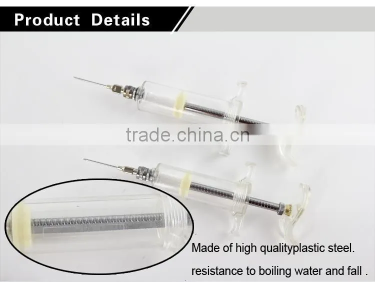 Calibration clear,not easy to wear and tear plastic steel veterinary injector