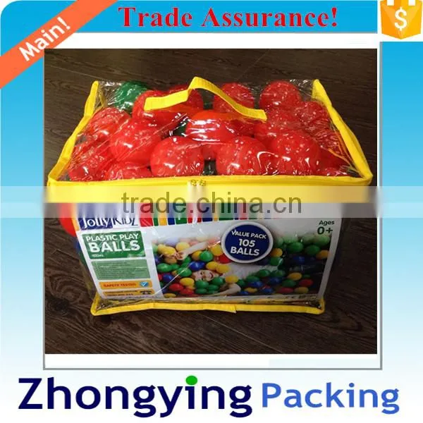 2015 Hot sale High quality Plastic Play balls for children with polybags package