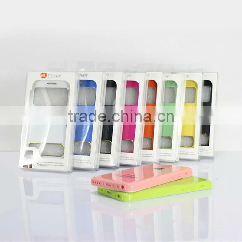 Fashion open ultrathin magnetic snap leather sheath for iphone5 5c 5s