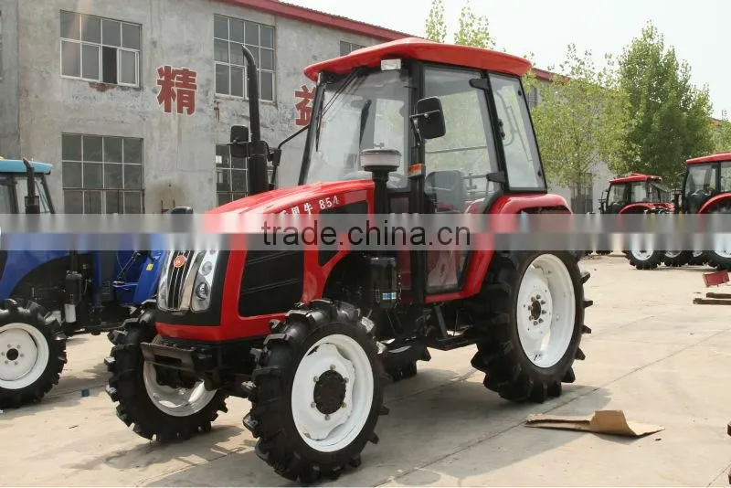 High quantity of sale 85HP 4WD agricultural tractor with cabin and paddy tyre QLN854B