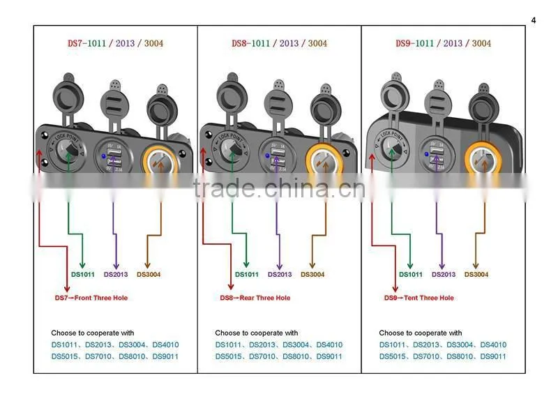 Ammeter Power Outlet Car Lighter Socket with Nut