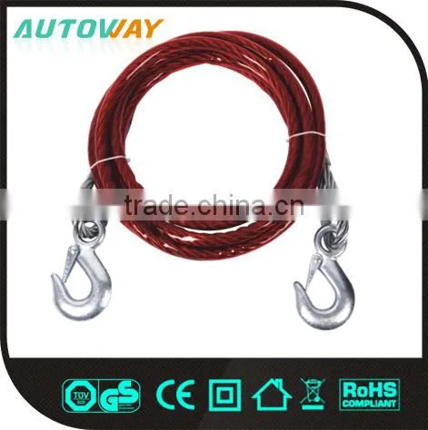 10mm S Shape Hook Car Steel Tow Rope With Cover