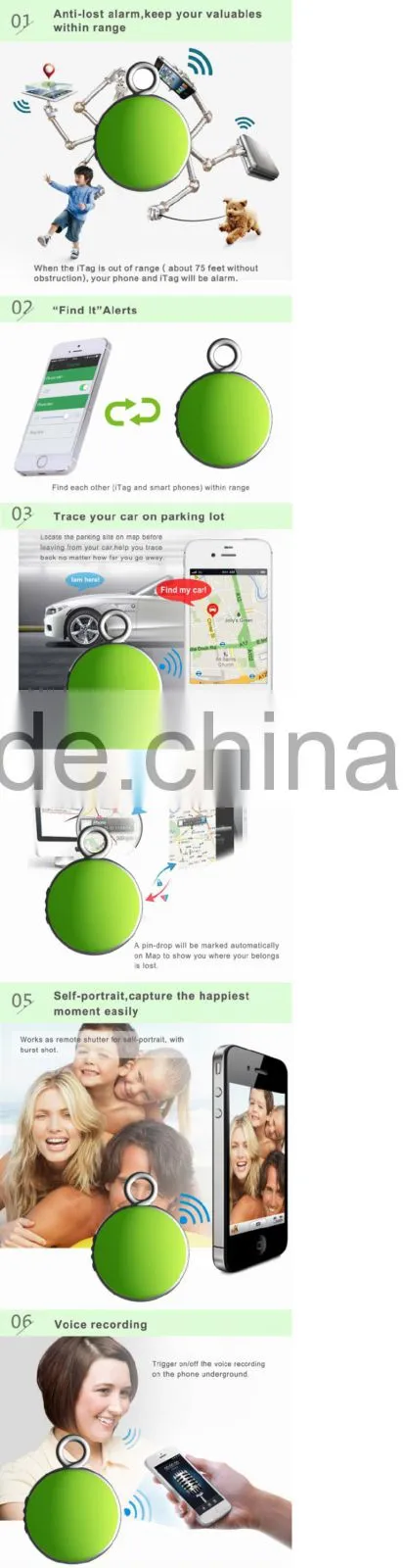 anti-lost alarm bluetooth4.0 anti-lost device key finder bluetooth bluetooth self-portrait