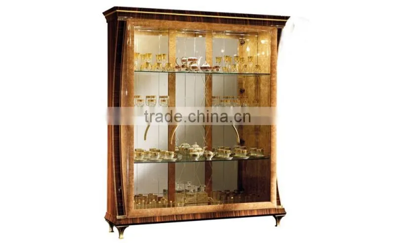 NEW ARRIVAL Charming Wooden Veneer Buffet With Matching Mirror/Italian Classic Side Board(MOQ=1 SET)
