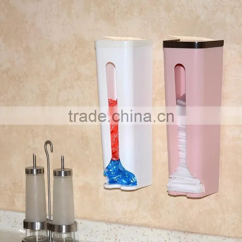 kitchen wall mounted plastic storage box, home garbage bag storage
