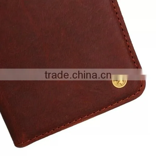 Luxury Retro Genuine Cow Leather Wallet Mobile Phone Case With Card Slot For iPhone 6 6Plus
