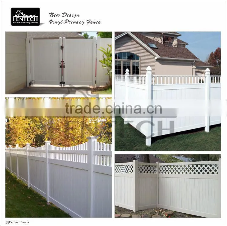 White Closed Privacy Recycled Vinyl Fencing