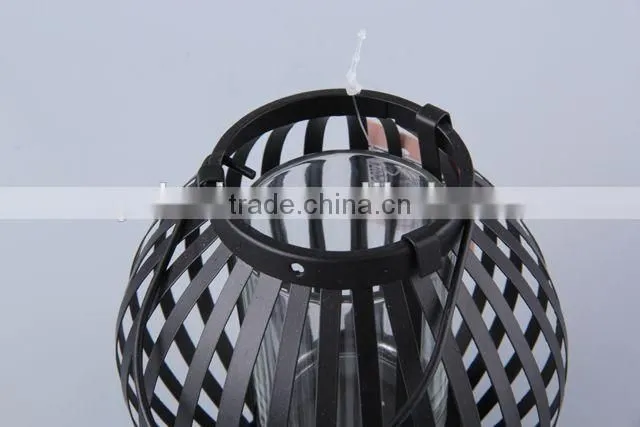 Portable Globular Painted Iron+Glass Candle Holder/Home Decoration Candlestick