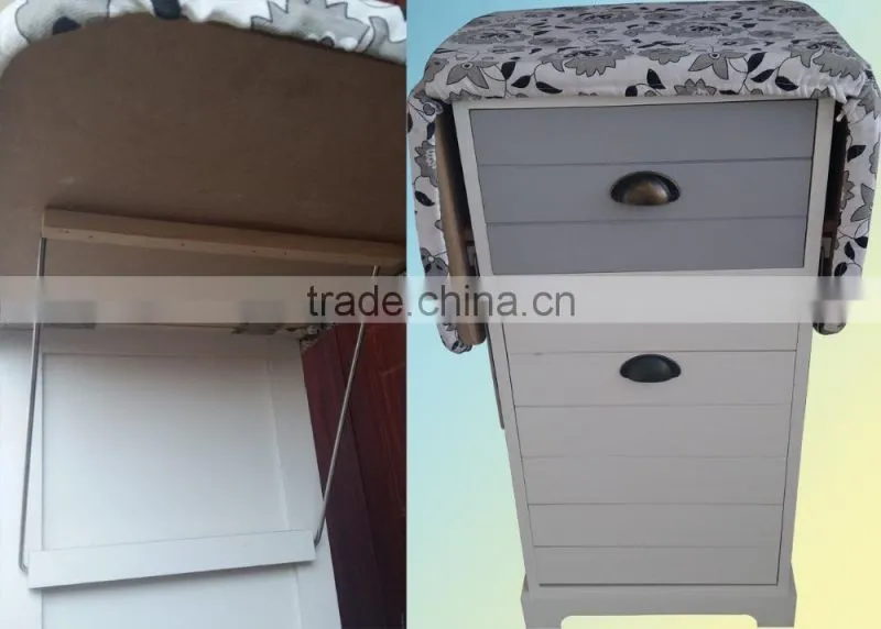 furniture woven basket cabinet with ironing board