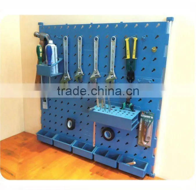 Pegboard Garage/warehouse/workshop Tool Storage,31pcs wall mounted plastic pegboard tool organizer kit