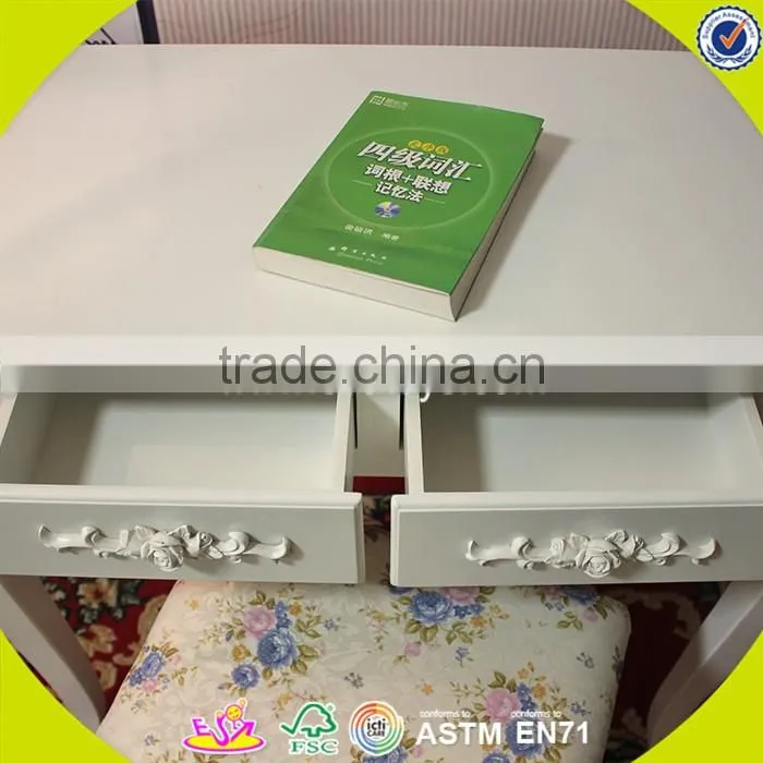 2017 New design wooden bedroom vanity furniture high quality solid wooden youth bedroom vanity furniture W08G192
