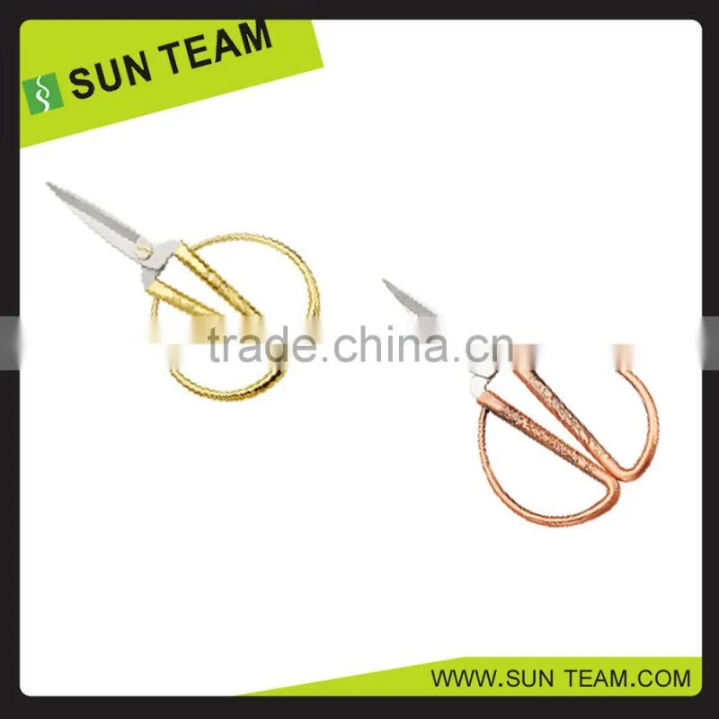ST005F 7-1/2" FDA qualified Zinc-Alloy handle tailor imitation gold scissors