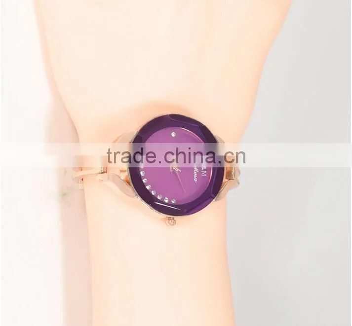 charming lady decoration wristwatch vogue crystal dial alloy strap women watch