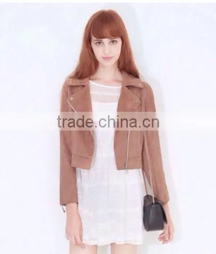 Trendy Retro Full Zip Faux Suede Sleeveless Bodycon Short Crop Vest Tank Jacket Top