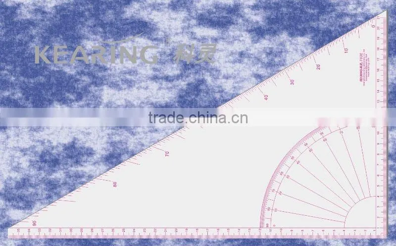 Kearing Chinese Manufacture Triangular Ruler 30cm Bevel length With Protractor # T045