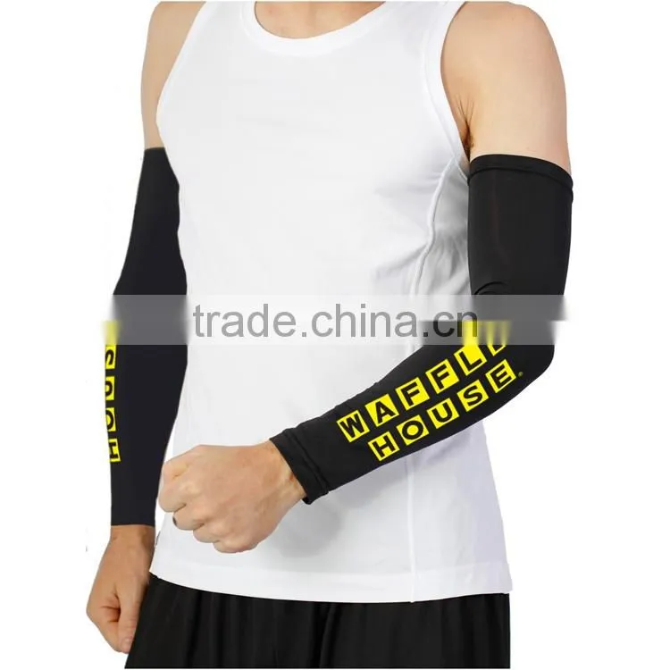 Fluo Yellow Outdoor Cooling Fashion Arm Sleeves Cover UV Sun Protection for Cycling Basketball, Golf, Football