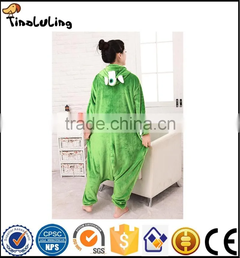 Autumn and winter flannel lovers animal cartoon one piece sleepwear thermal lounge pajamas