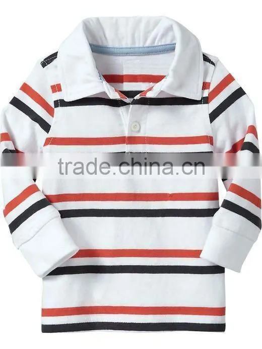 BOYS CUT & SEW SHORT SLEEVE POLO T SHIRT WITH WOVEN COLLAR