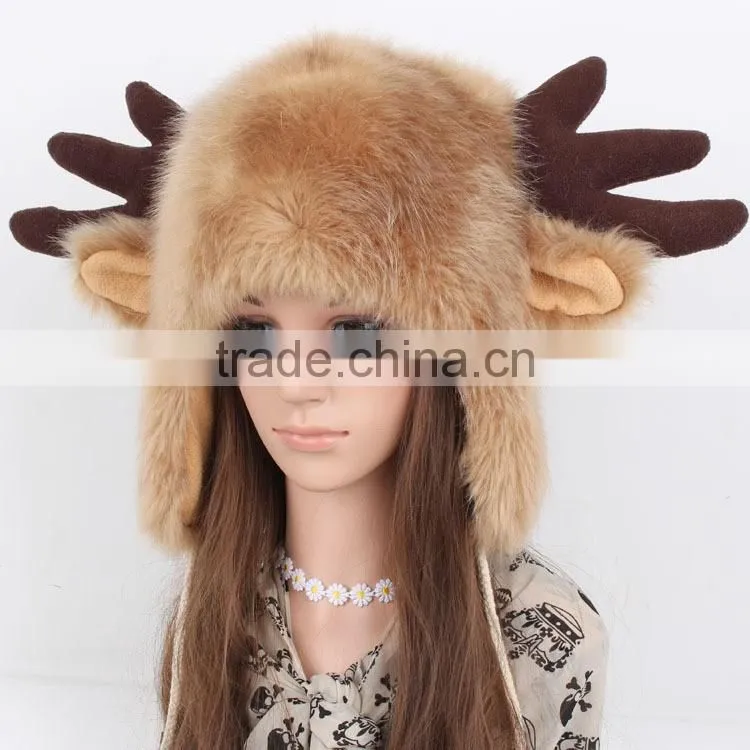 2016 Faux Fur Winter Hats Animal Hats Plush Animal Hat
