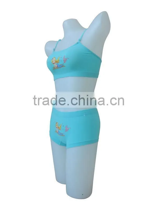 nice quality new style seamless girl's underwear girl's tank top & panty w/print