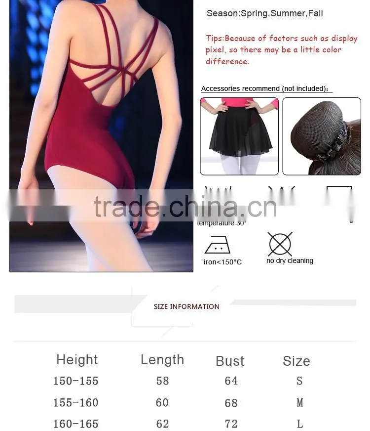 Sexy Girls Adults Ballet Clothes Bodysuit Burgundy Ballet Leotard With Linning