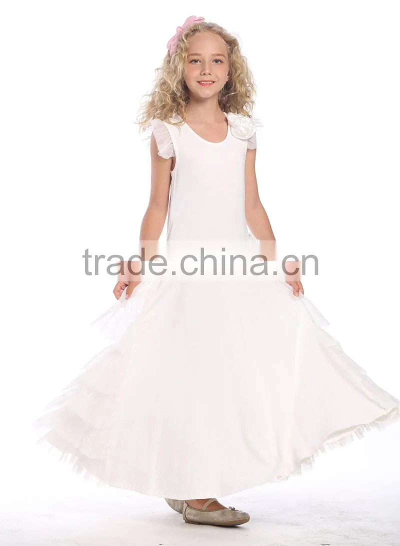 round neck Christmas design unique girls party wear dress