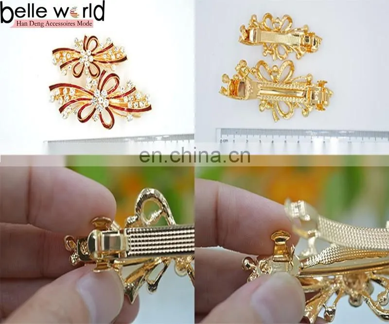 New Designs Butterfly Rhinestone French Hair Barrette Clips