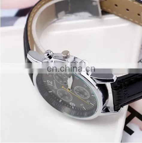 Luxury Men's Fashion Retro Leather Watches Bracelet Wristwatch Analog Quartz Wrist Watch