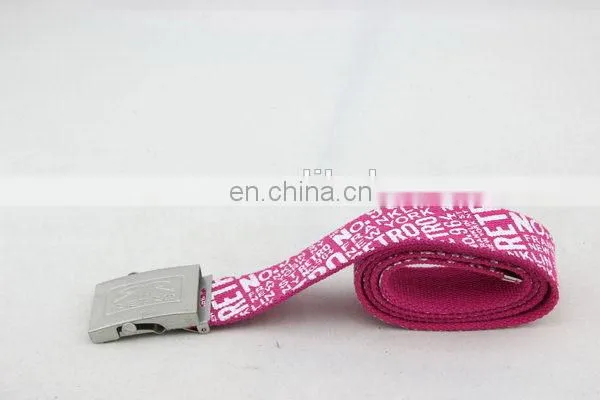 Canvas Belt With Silk Printing Fabric Belt Buckle