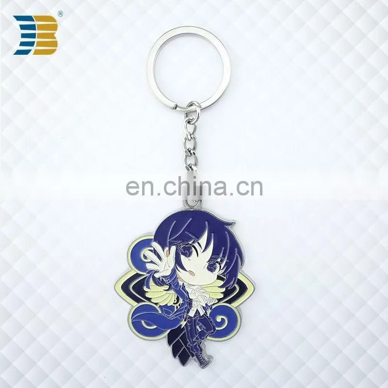 beautiful 3D cartoon character shape custom silver plating keychain