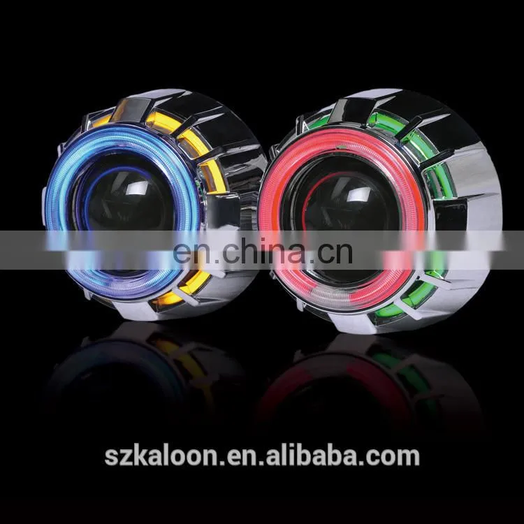 2.5" hid xenon halo projector headlights for h1 h4 h7 with ccfl angel eyes