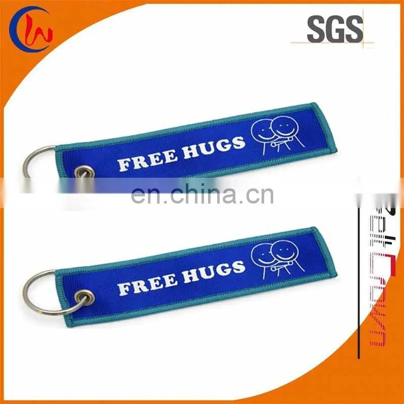 short embroidery keychain with split rings
