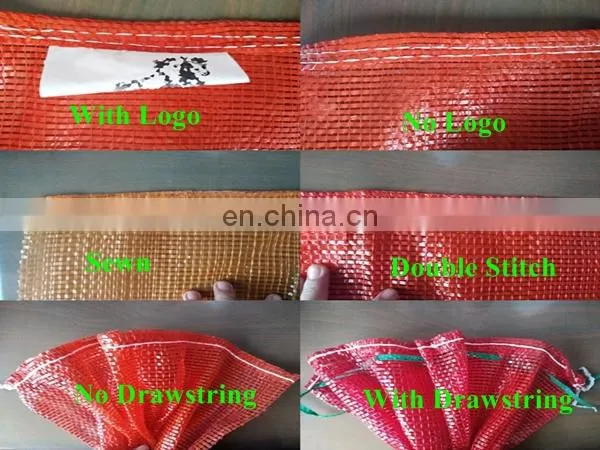 100% PE Raschel Net Mesh Bags for Onions Potatoes