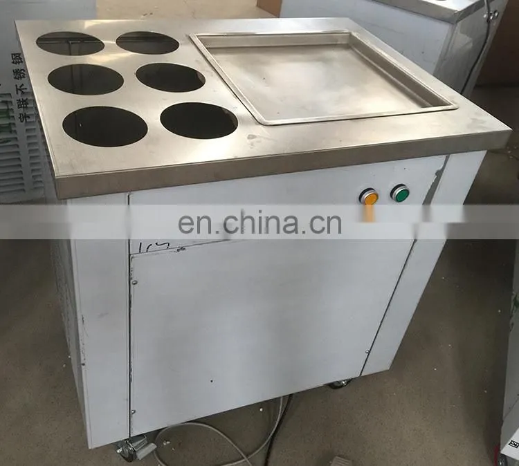 8-10L/H 1pan Ice Pan Fryer Rolling Fried Yogurt Frying Fried Ice Cream Roll Machine Roller Maker