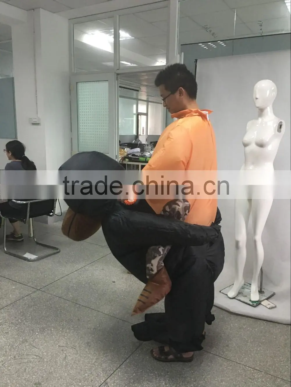 Adult Inflatable Riding Gorilla Illusion Funny Costume Halloween Fancy Dress