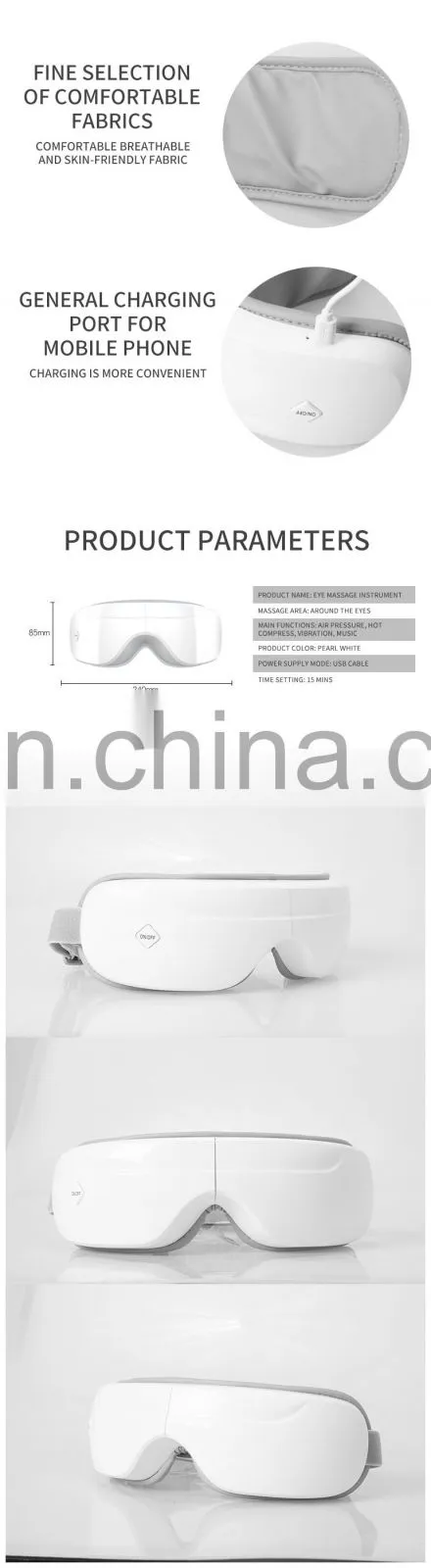Acupuncture Wireless Sonic Eye Mask Massager Heated Device Vibration Eye Care Massage