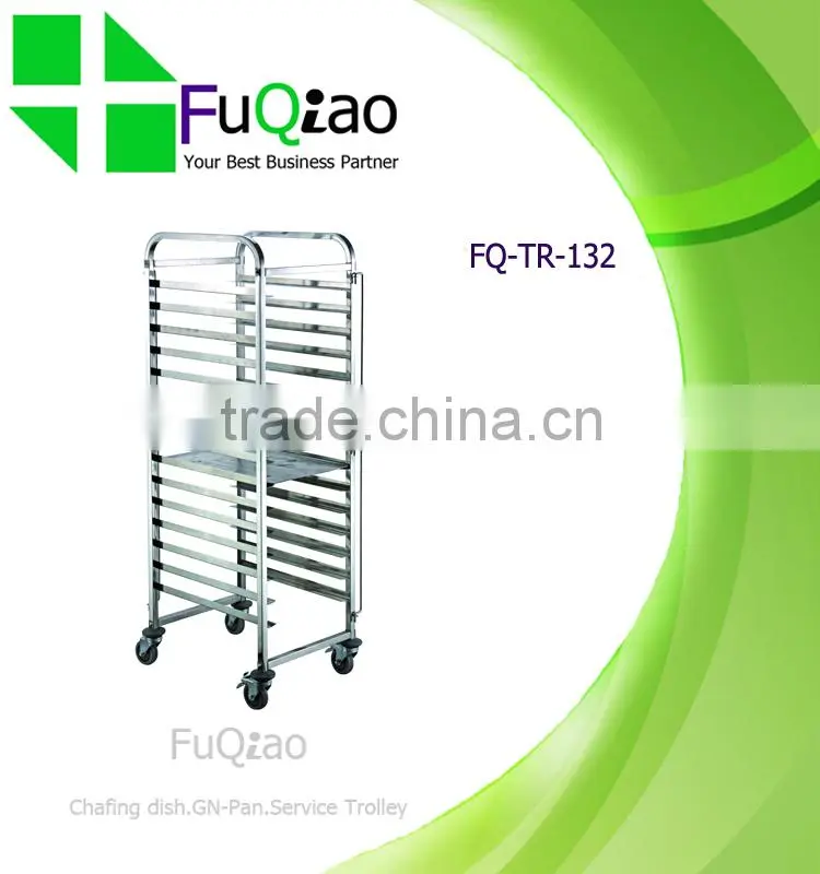 Stainless Steel Bread Display Rack Trolley with Wheels