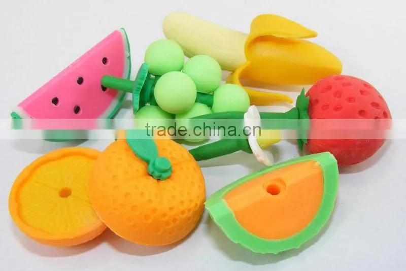 cute 3D fruit shaped erasers