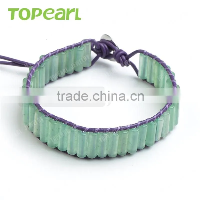 Topearl Jewelry Popular Aventurine modern bangles and bracelets 7.5 Inches CLL121