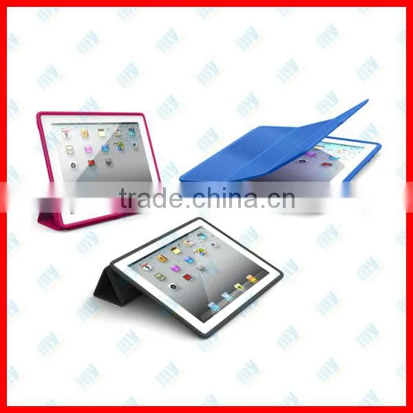 Smart Cover + PC Back Case for iPad2 Microfiber Slim Stand Case in Retail Blister Packaging Hot Selling