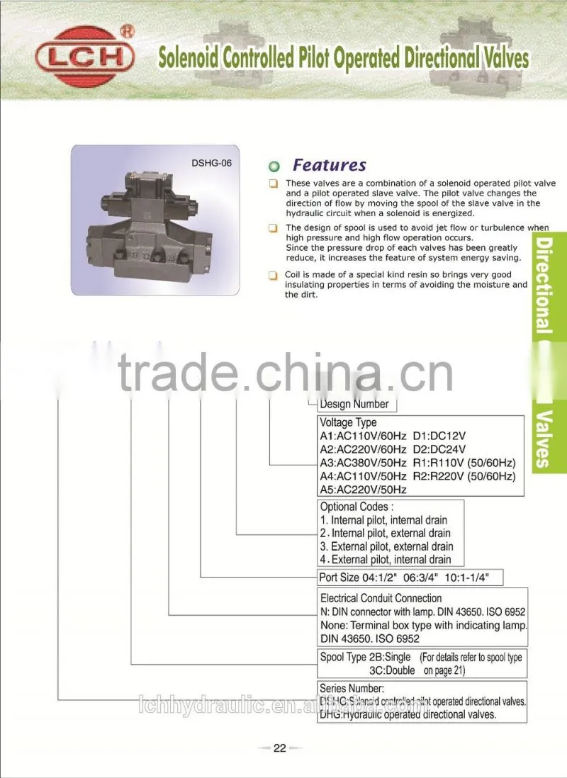 DAIKIN type Hydraulic Solenoid Valve made in Taiwan