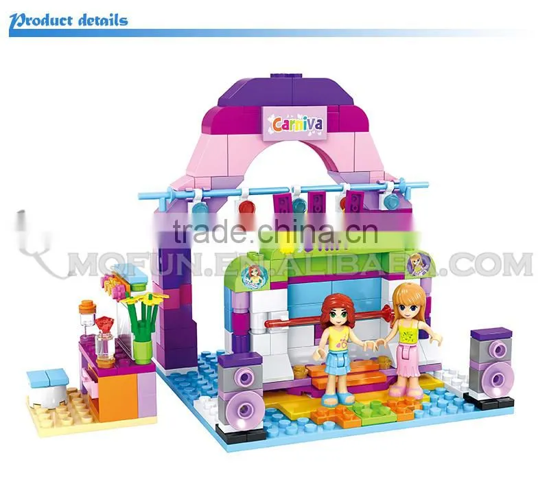 Mini Qute DIY kawaii pink girls dream princess dancing stage action figure plastic building block brick educational toy NO.24506