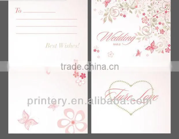 2014 Most Fashionable greeting card,handmade paper wedding invitation card