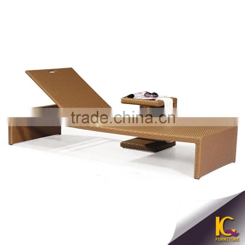 cheap garden furniture Beach aluminum frame rattan lounge chair