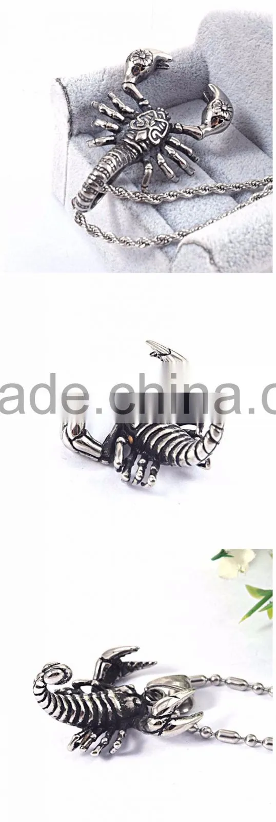 2016 Men Jewelry Animal Punk Styles Fashion Stainless Steel Scorpion Charms Pendant Desisgn fashion jewelry