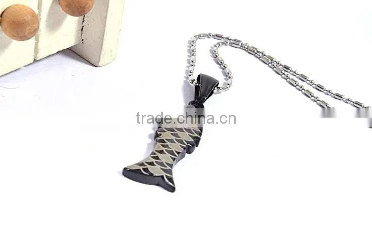 Charm black fish china supplier customized logo man pendant